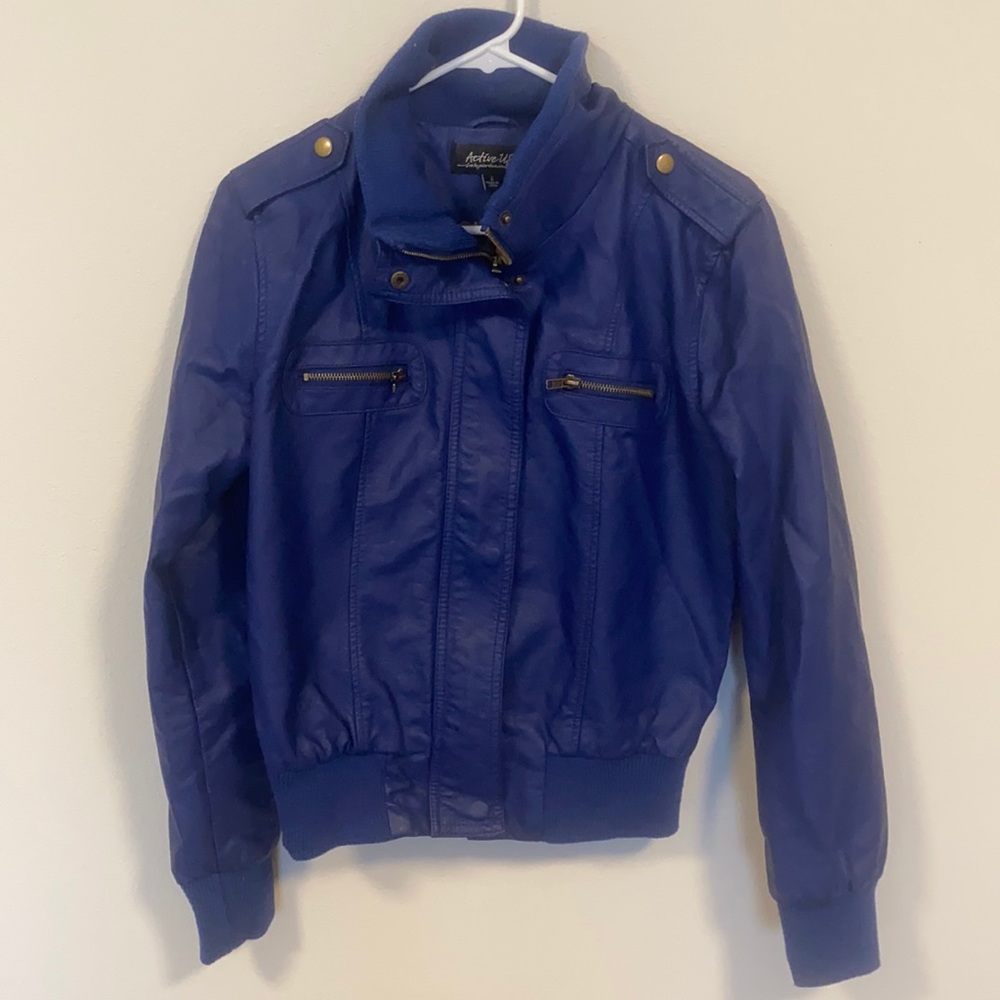 Blue bomber jacket